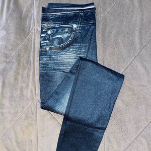 Women's Size L/XL Denim-look Leggings